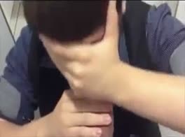 twink gets a call while sucking cock